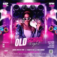 Old School Party Instagram Post Instagram-opslag template
