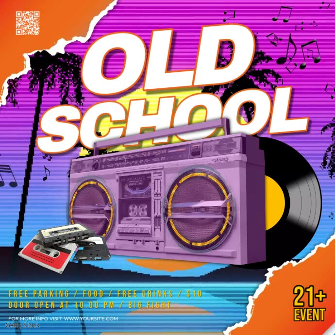 Old School Party Video Template PosterMyWall