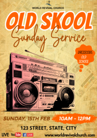 Old School Sunday Service A3 template