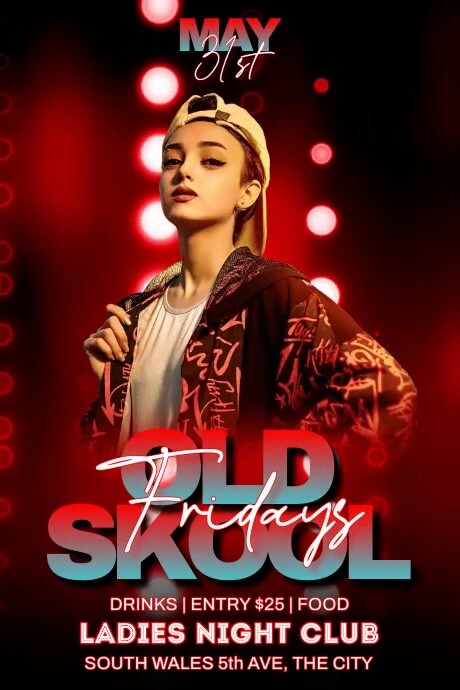 Old Skool Fridays Cartaz template