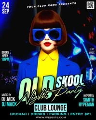 Old Skool Night Party Flyer Instagram Portrait template