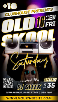 OLD SKOOL SATURDAY PARTY FLYER TEMPLATE Instagram Story