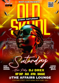 Old skul Night Party A6 template