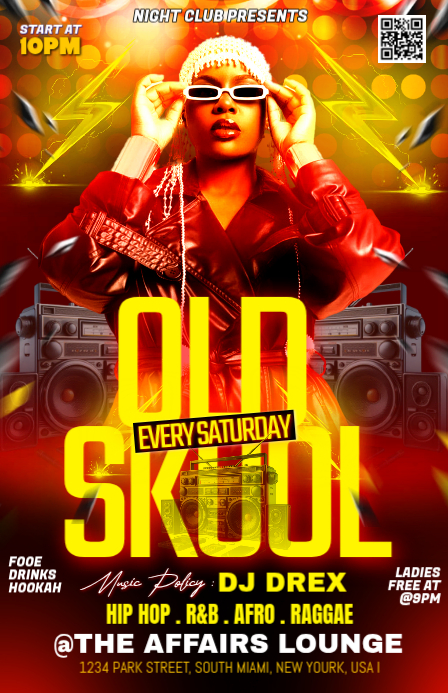 Old skul Night Party Tabloid template