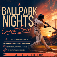 olden Hour Baseball Nights Instagram na Post template