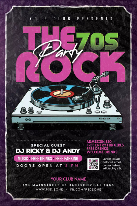 oldies party Poster template