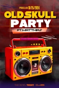 Oldschool Night Party Video Poster template