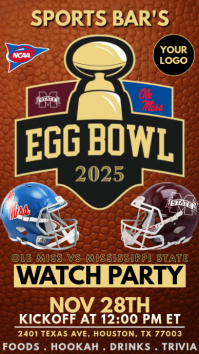 Ole Miss vs Mississippi State: The Egg Bowl 2025 Watch Party Instagram Story Template