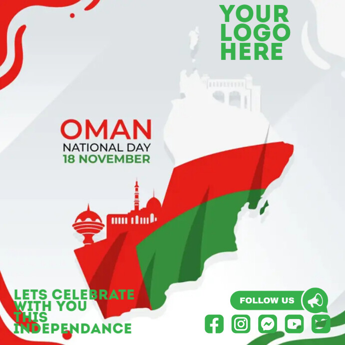 Oman national day Instagram Post template
