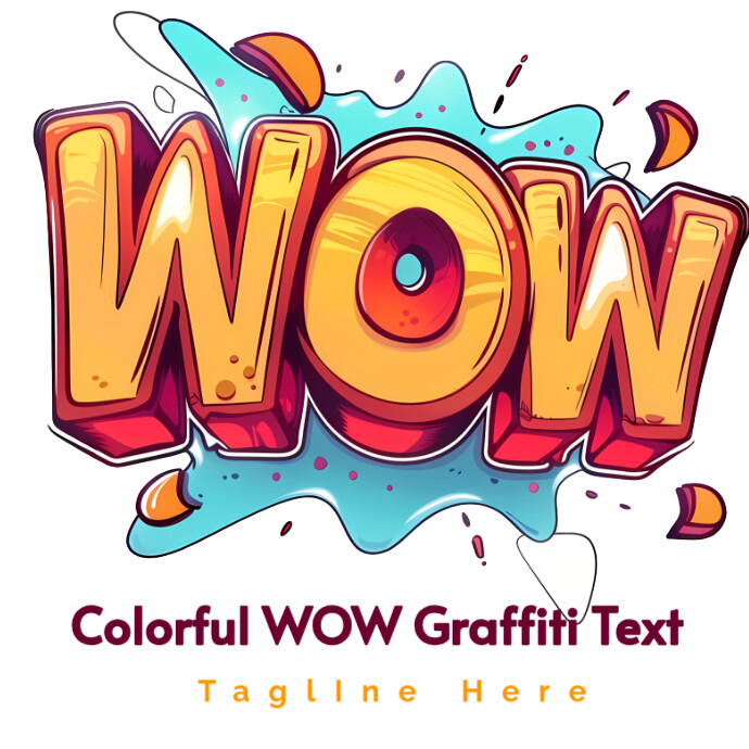 Omg - Colorful Wow Graffiti Text Logo template