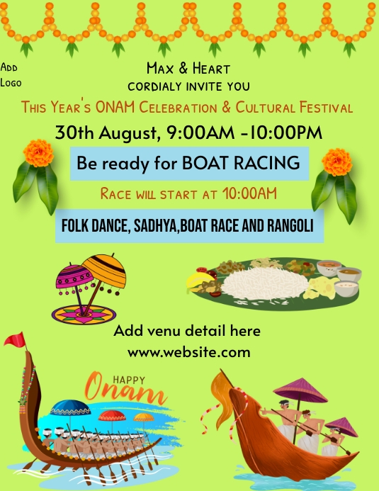 Copy of Onam boat racing contest,onam boat racing | PosterMyWall