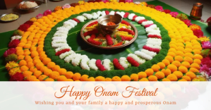 White Onam Greeting Facebook Shared Image Template
