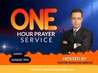 One Hour Prayer Flyer Template Rótulo de jardín