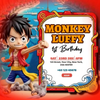 One Piece Birthday Invitation Ads Message Instagram template