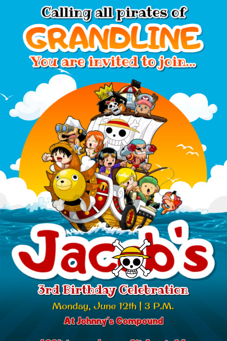 One Piece - Birthday Invitation Template | PosterMyWall