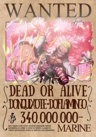 One Piece Bounty Wanted Donquixote-Doflamingo A4 template