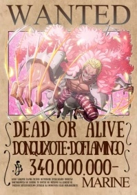 One Piece Bounty Wanted Donquixote-Doflamingo A4 template