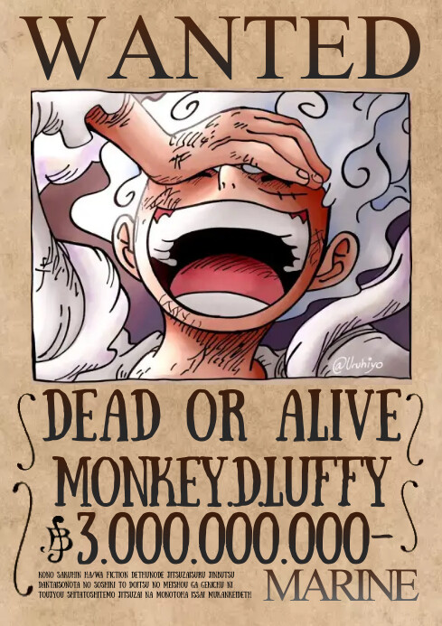 One Piece Bounty Wanted Monkey D Luffy Template | PosterMyWall