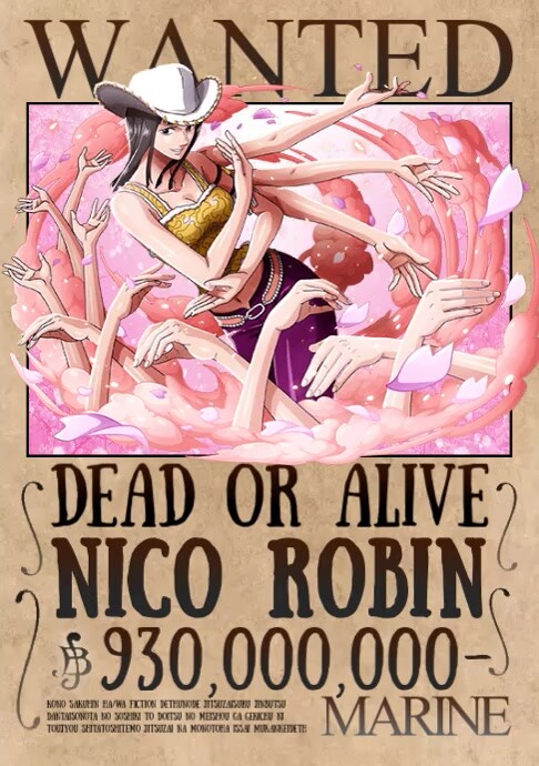 Wanted Robin One Piece Wanted Posters Robin Wanted Posters One Piece – MyNakama