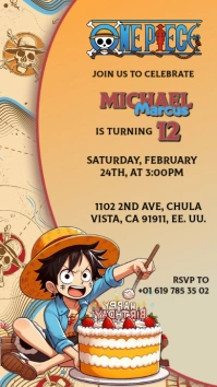 One piece invitation Digital Display (9:16) template