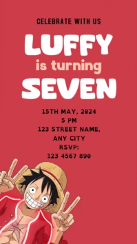 One Piece Kids Birthday Tampilan Digital (9:16) template