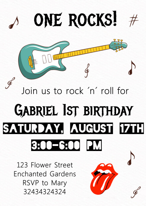 One Rocks Invitation Free one rocks birthday invitation Template | PosterMyWall