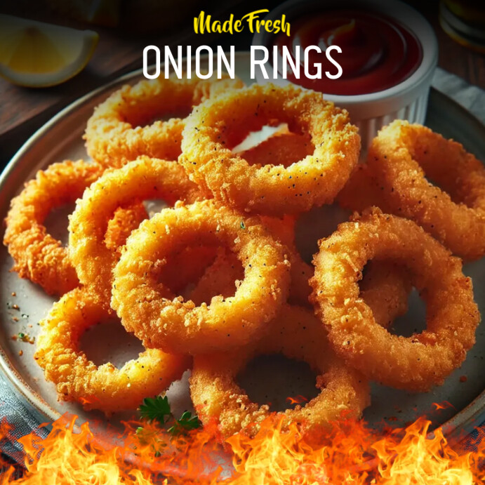 Onion Rings Appetizer Publicação no Instagram template