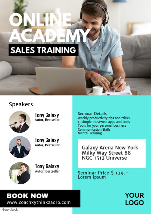 Online academy workshop course Promotion ad Template | PosterMyWall