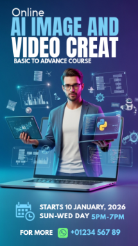 Online AI Image and Video Creation História do Instagram template