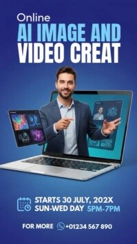 Online Ai Image Course Digital Display (9:16) template