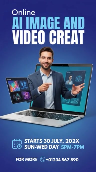 Online Ai Image Course Digital Display (9:16) template