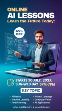 Online Ai Lessons Digital Display (9:16) template