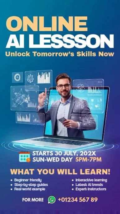 Online Ai Lessons Instagram Story template