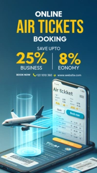 Online Air Tickets Booking Flyer Instagram Story template