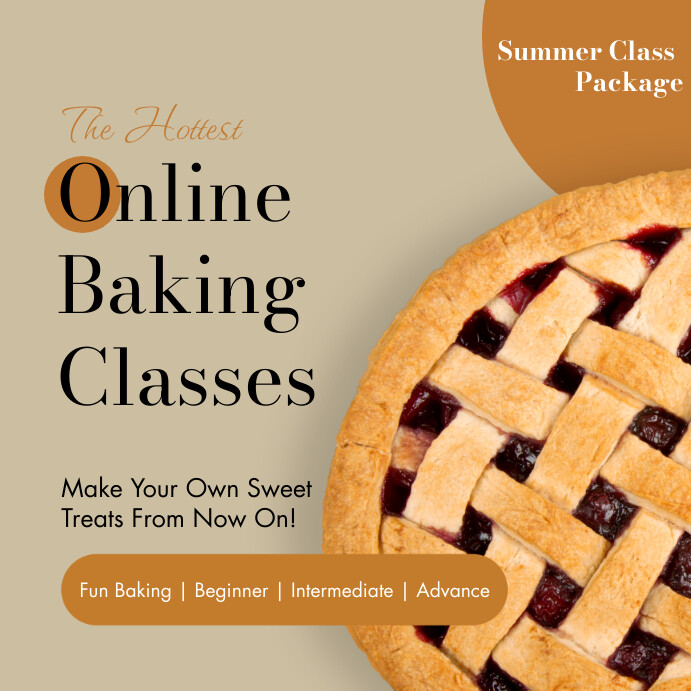 Baking Course Templets ONLINE BAKING CLASSES FLYERS Template | PosterMyWall