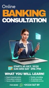 Online Banking Consultation Digital Display (9:16) template
