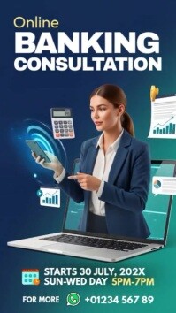 Online Banking Consultation Digital Display (9:16) template