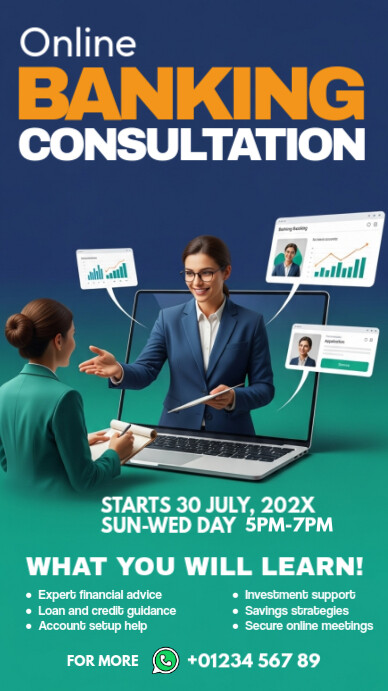 Online Banking Consultation Instagram Story Instagram-verhaal template