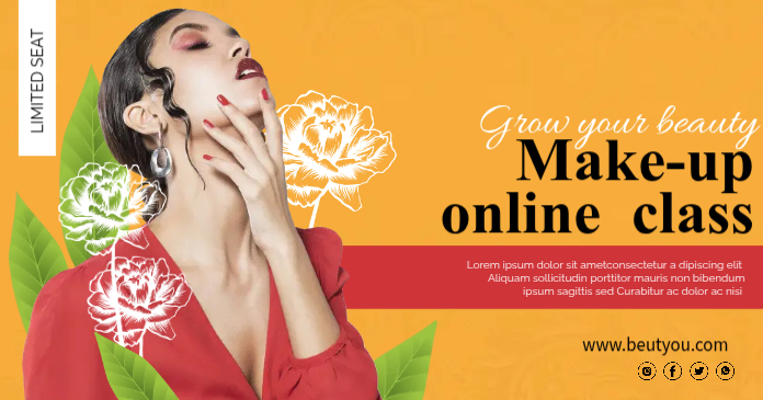 Makeup Course Post Design Online Beauty & Make-up Class Template | PosterMyWall