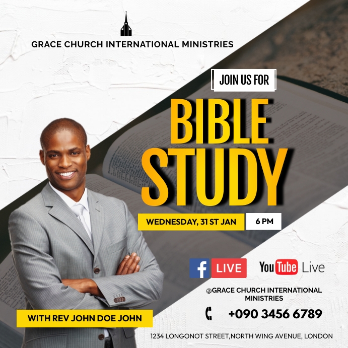 ONLINE BIBLE STUDY BANNER Message Instagram template