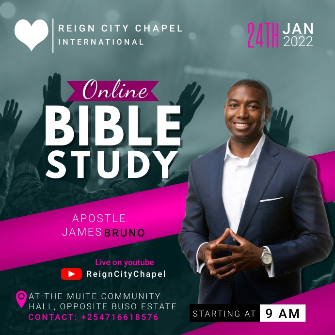 Online Bible study Post Instagram template