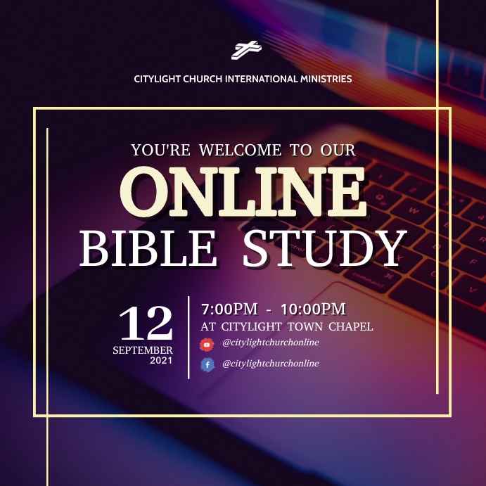 online bible study flyer template Instagram Post
