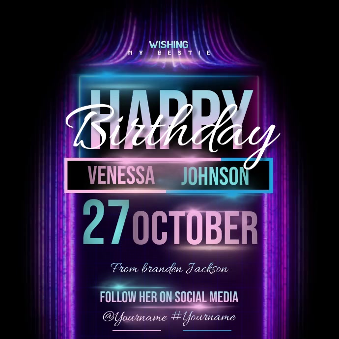 ONLINE BIRTHDAY MESSAGE FOR FRIEND Publicación de Instagram template