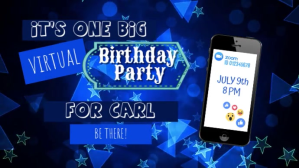 Violet Virtual Birthday Party Invitation Digitalt display Template