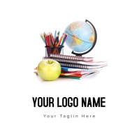 Online Book School Teacher Bookselling Logo Logótipo template
