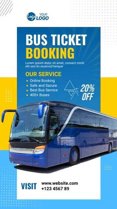 Bus Booking Add Online Bus Ticket Booking Service Ad Template | PosterMyWall