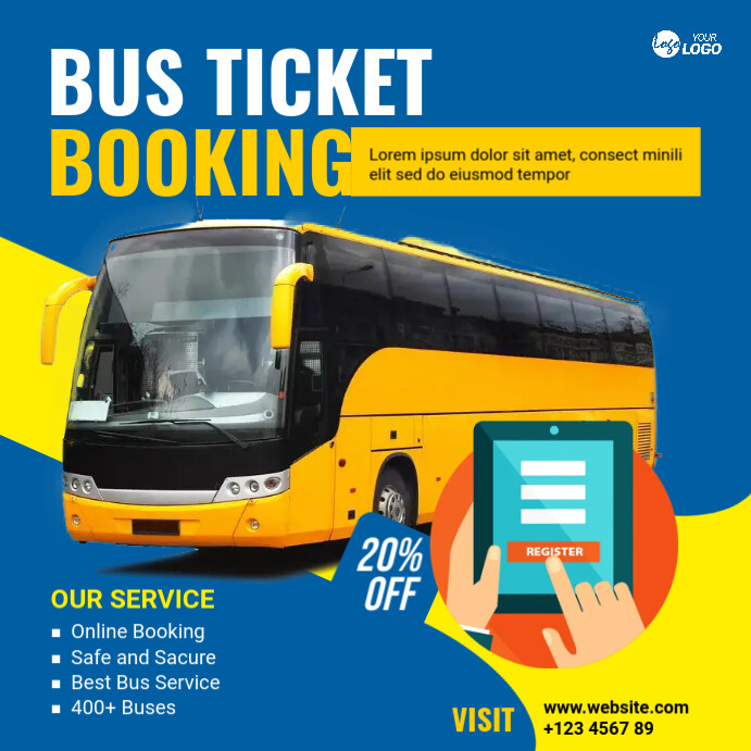 Bus Booking Add Bus Ticket Template Bus Ticket Booking Ad Design Template