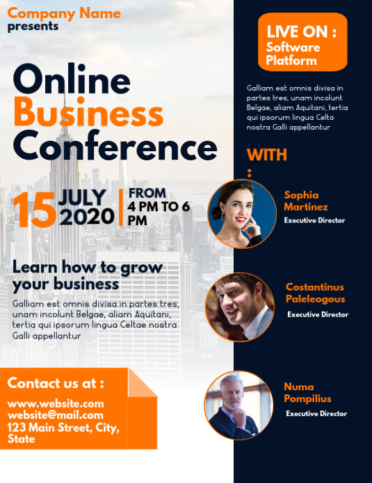 online business conference advertisement flye Template | PosterMyWall
