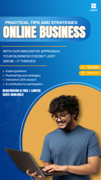 Blue Online Business Webinar Instagram Story Template