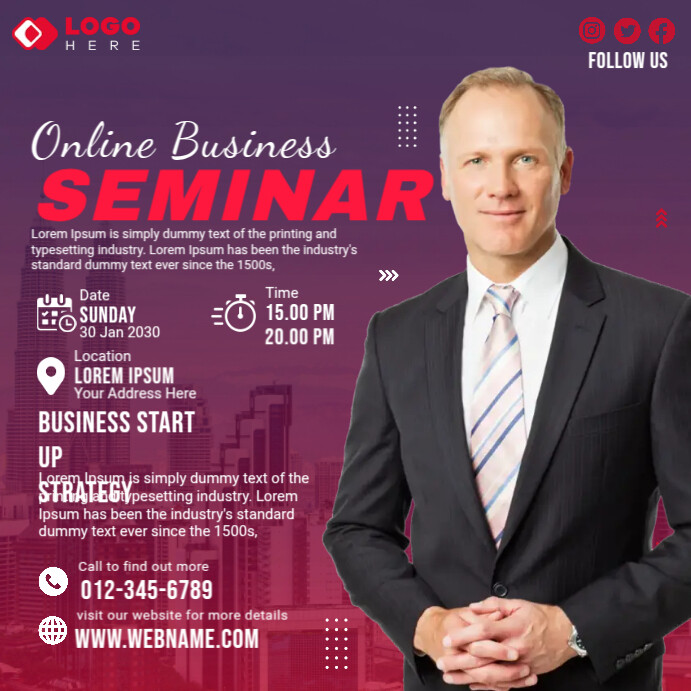 Online Business Seminar Template | PosterMyWall